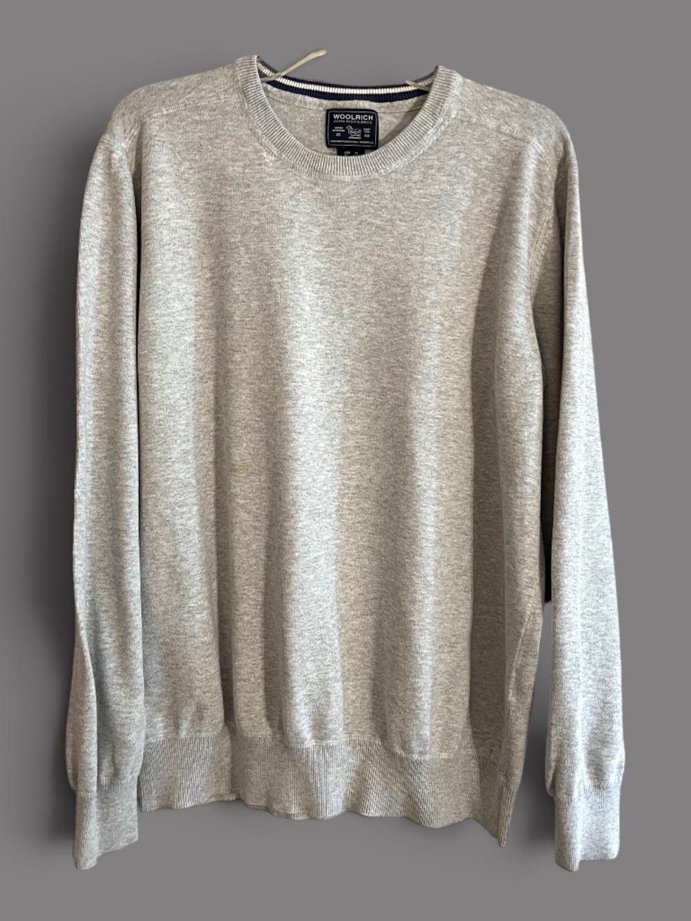 Woolrich MENS Gray Cotton Crew Neck Sweater Size XL